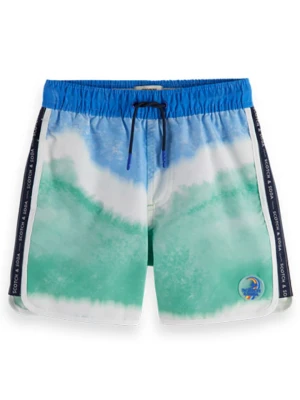 Scotch & Soda Szorty kąpielowe w kolorze niebiesko-biało-zielonym rozmiar: 176