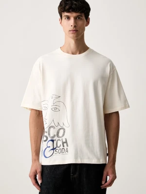 Scotch & Soda T-shirt męski bawełniany beżowy