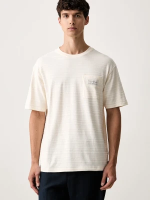 Scotch & Soda T-shirt męski bawełniany beżowy