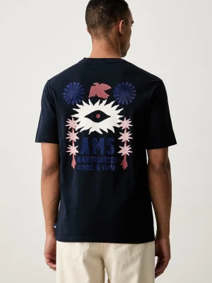 Scotch & Soda T-shirt męski bawełniany granatowy