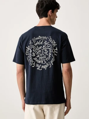 Scotch & Soda T-shirt męski bawełniany granatowy
