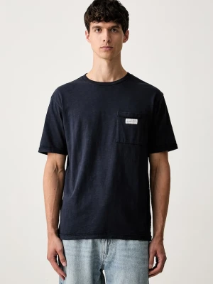 Scotch & Soda T-shirt męski bawełniany granatowy