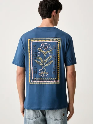 Scotch & Soda T-shirt męski bawełniany niebieski