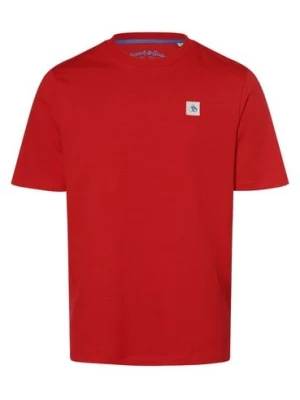 Scotch & Soda T-shirt męski Mężczyźni Bawełna czerwony jednolity,