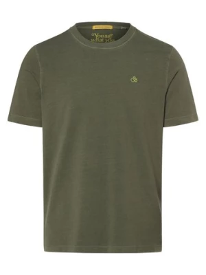 Scotch & Soda T-shirt męski Mężczyźni Bawełna zielony jednolity,