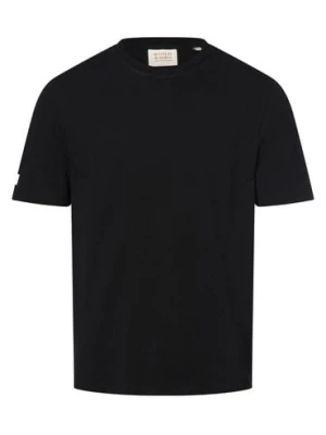 Scotch & Soda T-shirt z zawartością lnu Mężczyźni Bawełna czarny jednolity,