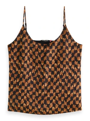 Scotch & Soda Top w kolorze jasnobrązowo-czarnym rozmiar: 42