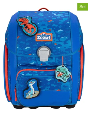 Scout 5-częściowy zestaw szkolny "Genius Set Superflash - Blue Dino" rozmiar: onesize
