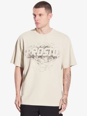 Scriber Washed t-shirt bawełniany beżowy Prosto