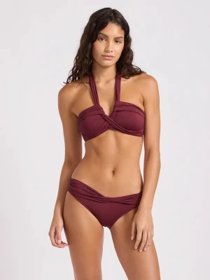 Seafolly biustonosz kąpielowy damski Halter Bandeau bordowy