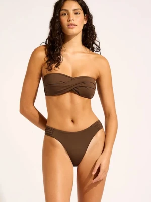 Seafolly biustonosz kąpielowy damski Twist brązowy