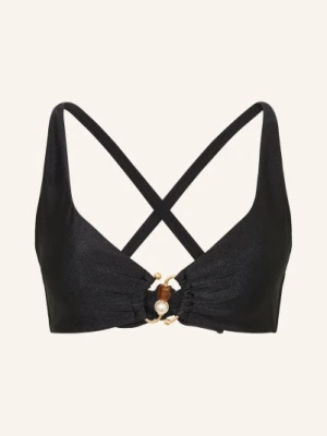 Seafolly Bralette Bikini Palermo Z Ozdobnymi Perełkami schwarz
