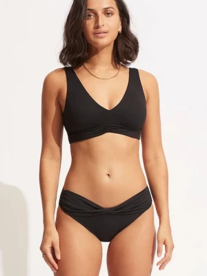 Seafolly figi kąpielowe damskie Twist czarny