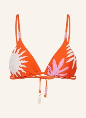 Seafolly Góra Od Bikini Trójkątnego La Palma Z Ozdobnymi Perełkami orange