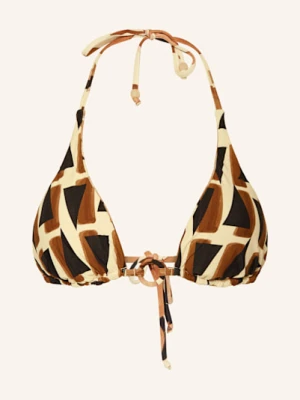 Seafolly Góra Od Bikini Trójkątnego Secret Garden Dwustronna schwarz