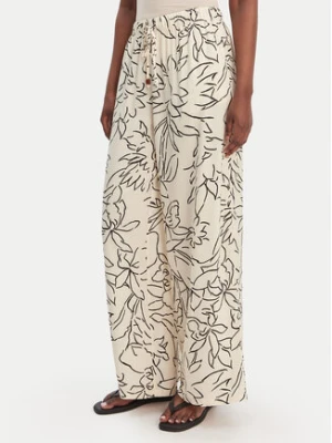 Seafolly Spodnie materiałowe Hothouse Flowers 55631-PA Beżowy Wide Leg