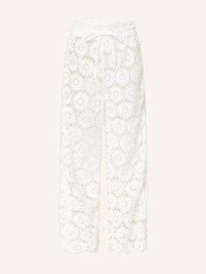 Seafolly Spodnie Secret Garden Z Dziurkowanej Koronki weiss