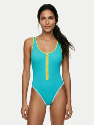 Seafolly Strój kąpielowy Beach Bound Retro 11170-072 Turkusowy