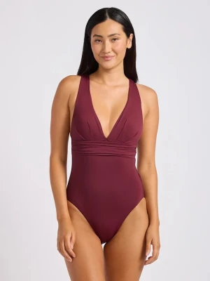Seafolly strój kąpielowy jednoczęściowy damski Cross Back bordowy
