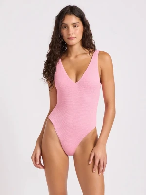 Seafolly strój kąpielowy jednoczęściowy damski Deep V Neck różowy