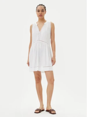 Seafolly Sukienka letnia Beach Basics 52931-DR Biały Regular Fit