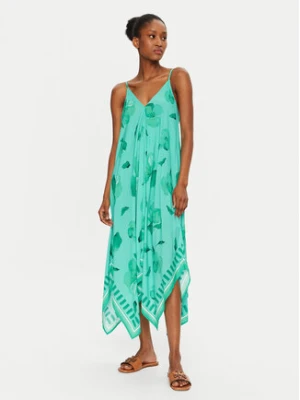 Seafolly Sukienka letnia Secret Garden 55376-DR Zielony Regular Fit