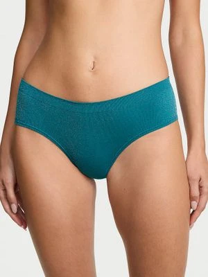 Seamless Majtki z błyszczącego materiału Shimmer Hiphugger Victoria's Secret Niebieski