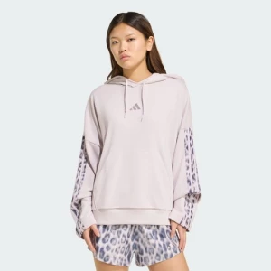 Seasonal Essentials Leopard Print French Terry Hoodie with 3-Stripes Adidas
