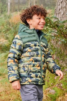 Seasons ocieplana dziecięca kurtka z nadrukiem - Dark Green Mountain Warehouse