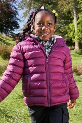 Seasons - ocieplana kurtka dziecięca z podszewką z futra - Pink Mountain Warehouse