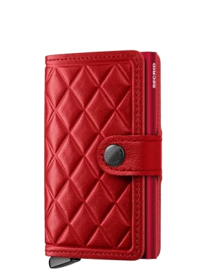 Secrid portfel skórzany EMBOSS DIAMOND kolor czerwony