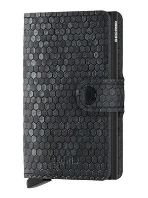 Secrid portfel skórzany Miniwallet Hexagon Black kolor czarny