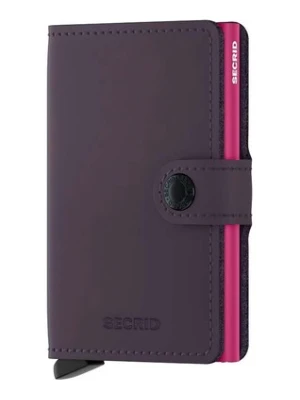 Secrid portfel skórzany Miniwallet Matte Dark Purple-Fuchsia