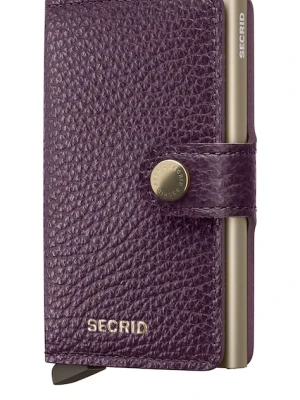 Secrid portfel skórzany PEBBLE kolor fioletowy MPe-Cappuccino