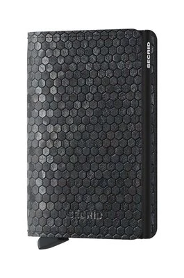 Secrid portfel skórzany Slimwallet Hexagon Black kolor czarny