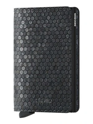 Secrid portfel skórzany Slimwallet Hexagon Black kolor czarny