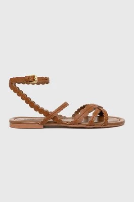 See by Chloé sandały skórzane damskie kolor brązowy