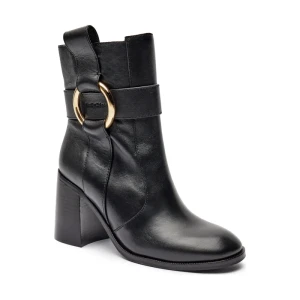 See By Chloé Skórzane botki na słupku