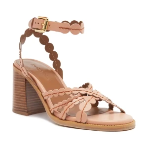 See By Chloé Skórzane sandały na słupku KADDY