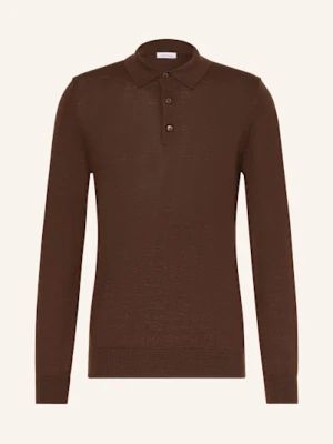 Seidensticker Dzianinowa Koszulka Polo Z Wełny Merynosowej braun