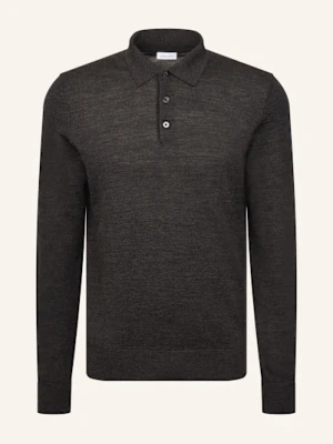 Seidensticker Dzianinowa Koszulka Polo Z Wełny Merynosowej grau