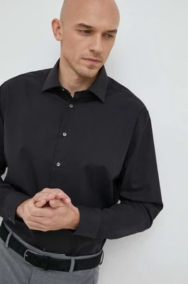 Seidensticker koszula bawełniana Shaped męska kolor czarny slim 01.293690
