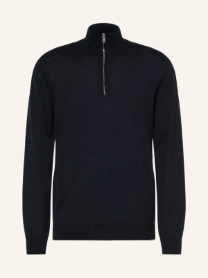 Seidensticker Sweter Typu Troyer Z Wełny Merynosowej blau GRANATOWY