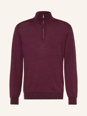 Seidensticker Sweter Typu Troyer Z Wełny Merynosowej rot FIOLETOWY