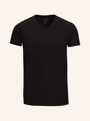 Seidensticker T-Shirt O Kroju Slim Fit schwarz CZARNY