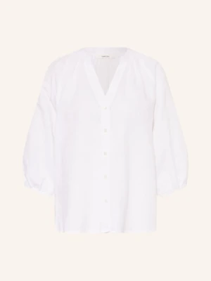 Selected Femme Bluzka Z Lnem I Rękawami 3/4 weiss