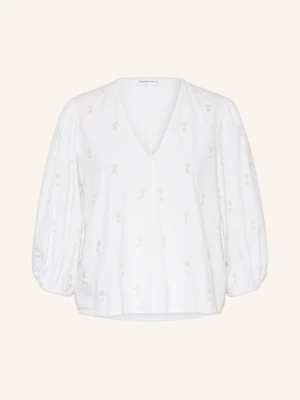 Selected Femme Bluzka Z Rękawami 3/4 Z Ozdobnymi Koralikami weiss