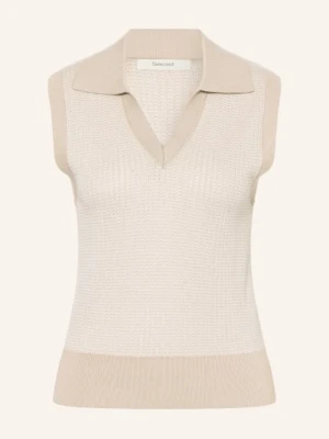 Selected Femme Dzianinowy Top beige