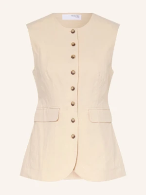 Selected Femme Kamizelka Typu Blezer Z Lnem beige