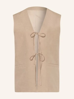 Selected Femme Kamizelka Z Lnem beige